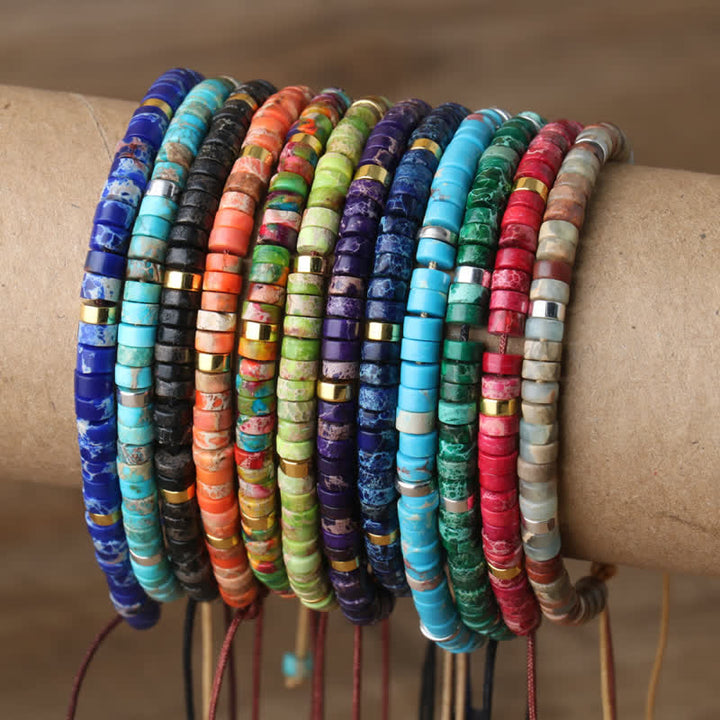 Armband aus Naturstein | Geflochten | Verstellbar | Edelstein-Luzern Mode
