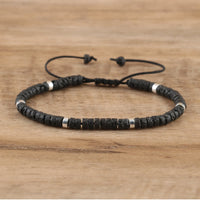 Armband aus Naturstein | Geflochten | Verstellbar | Edelstein-Lavastein-Luzern Mode