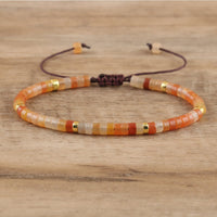 Armband aus Naturstein | Geflochten | Verstellbar | Edelstein-Roter Aventurin-Luzern Mode