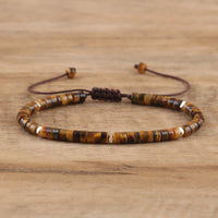 Armband aus Naturstein | Geflochten | Verstellbar | Edelstein-Tigerauge-Luzern Mode