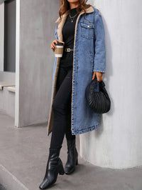 Damen Jeansmantel Lang - Modischer Denim Trenchcoat-Luzern Mode