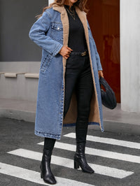 Damen Jeansmantel Lang - Modischer Denim Trenchcoat-Luzern Mode
