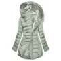 Damen Winterjacke | Fleece-Futter | Wasserdicht | Reißverschluss | Lang | Kapuze-Hellgrün-S-Luzern Mode