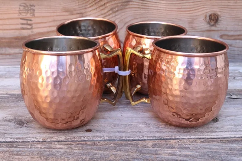 Kupferbecher-Set | 4-teilig Stilvoll Langlebig Einzigartig Vielseitig Kühl-Luzern Mode