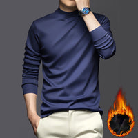 Herren Rollkragenpullover Slim Fit für Büro und Freizeit-Blau-M-Luzern Mode