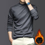 Herren Rollkragenpullover Slim Fit für Büro und Freizeit-Dunkelgrau-M-Luzern Mode