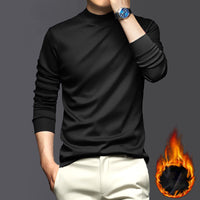 Herren Rollkragenpullover Slim Fit für Büro und Freizeit-Schwarz-M-Luzern Mode