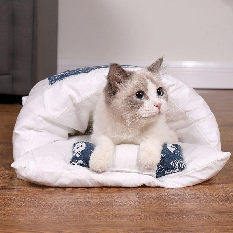 Katzenschlafsack | Komfortabel Warm Langlebig Sicher Waschbar Beruhigend-Blaue Katze-M-Luzern Mode