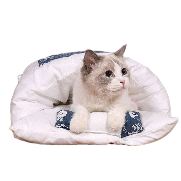 Katzenschlafsack | Komfortabel Warm Langlebig Sicher Waschbar Beruhigend-Blaue Katze-S-Luzern Mode