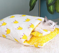 Katzenschlafsack | Komfortabel Warm Langlebig Sicher Waschbar Beruhigend-Gelb-S-Luzern Mode