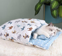 Katzenschlafsack | Komfortabel Warm Langlebig Sicher Waschbar Beruhigend-Hellblau-S-Luzern Mode