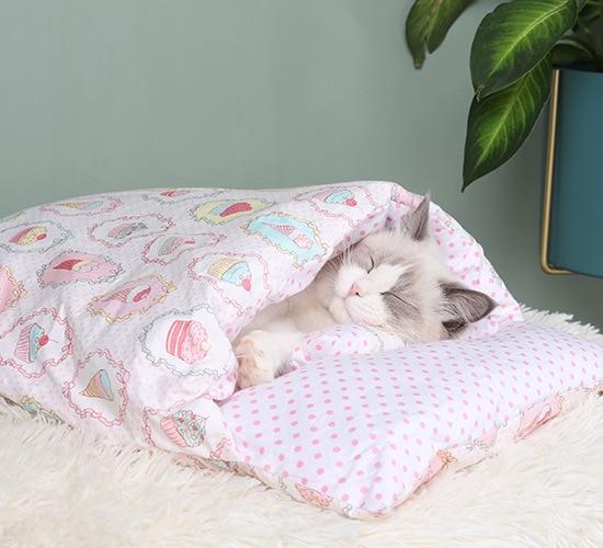 Katzenschlafsack | Komfortabel Warm Langlebig Sicher Waschbar Beruhigend-Rosa-S-Luzern Mode