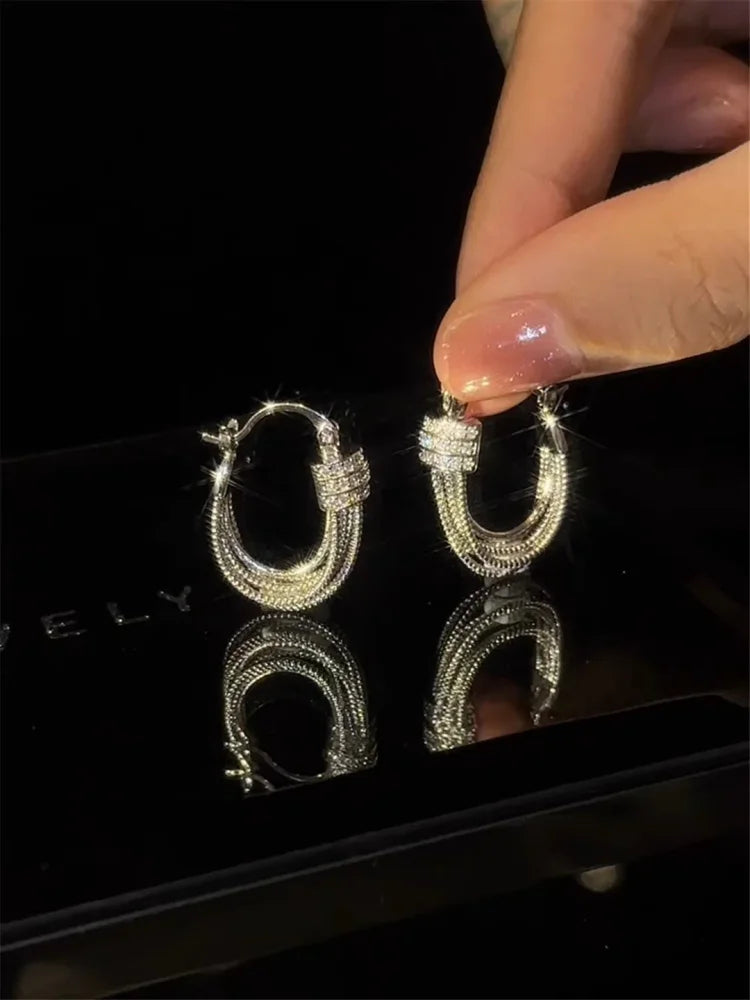 Ohrringe | Geschichtet Geometrisch Silber Gold Stilvoll Langlebig Einzigartig-Gold-Luzern Mode