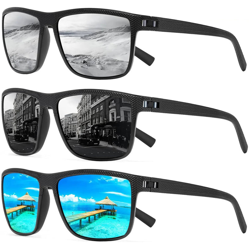 Polarisierte Sonnenbrille | 3er-Pack | Sportlich | UV-400 | Leichtgewicht-C2-Luzern Mode