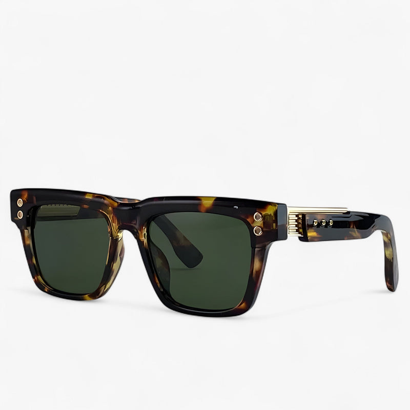 Sonnenbrille | Gepolarisiert | Steampunk | Eckig | Unisex | UV-Schutz-Leopard-Luzern Mode