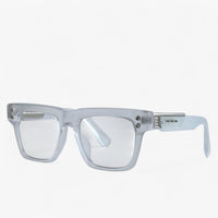 Sonnenbrille | Gepolarisiert | Steampunk | Eckig | Unisex | UV-Schutz-Transparant Weiß-Luzern Mode