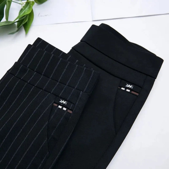Damen Stretchhose mit Streifenmuster - Bequeme Passform-Luzern Mode