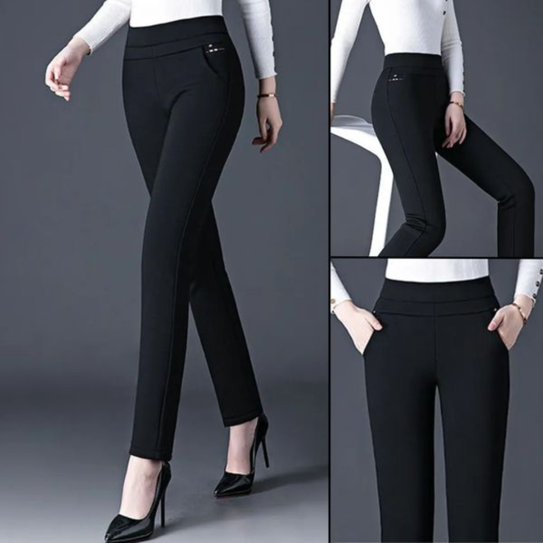 Damen Stretchhose mit Streifenmuster - Bequeme Passform-Luzern Mode