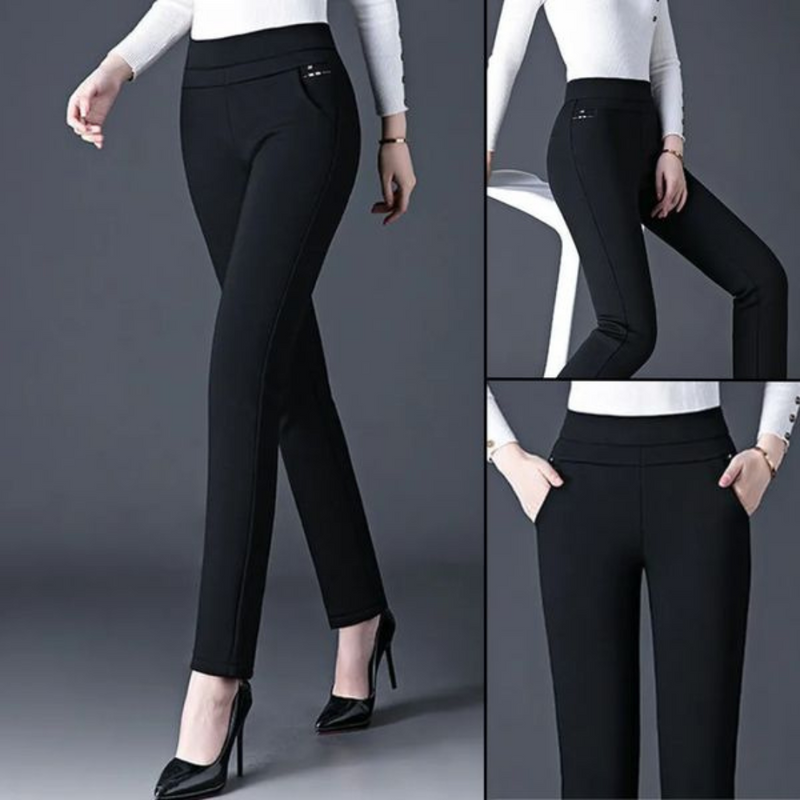 Damen Stretchhose mit Streifenmuster - Bequeme Passform-Luzern Mode