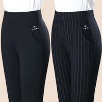 Damen Stretchhose mit Streifenmuster - Bequeme Passform-Luzern Mode