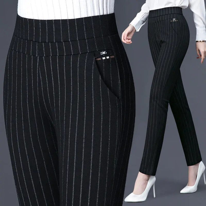 Damen Stretchhose mit Streifenmuster - Bequeme Passform-Luzern Mode