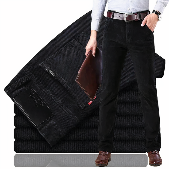 Herren Cordhose Slim Fit - Bequeme Freizeithose kaufen-Schwarz-28-Luzern Mode