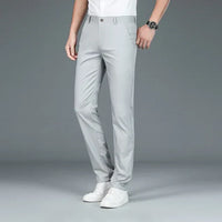 Herren Bambusfaser Anzughose - Bequeme Businesshose-Grau-29-Luzern Mode