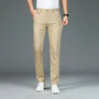 Herren Bambusfaser Anzughose - Bequeme Businesshose-Khaki-29-Luzern Mode