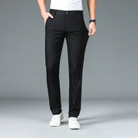 Herren Bambusfaser Anzughose - Bequeme Businesshose-Schwarz-29-Luzern Mode