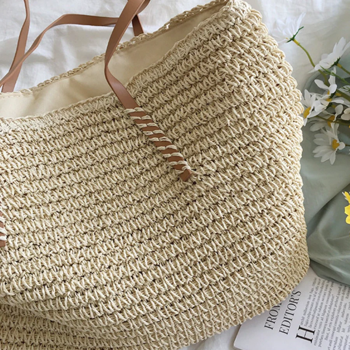 Gewebte Strandtasche aus Stroh - Handgemachte Sommertasche-Luzern Mode