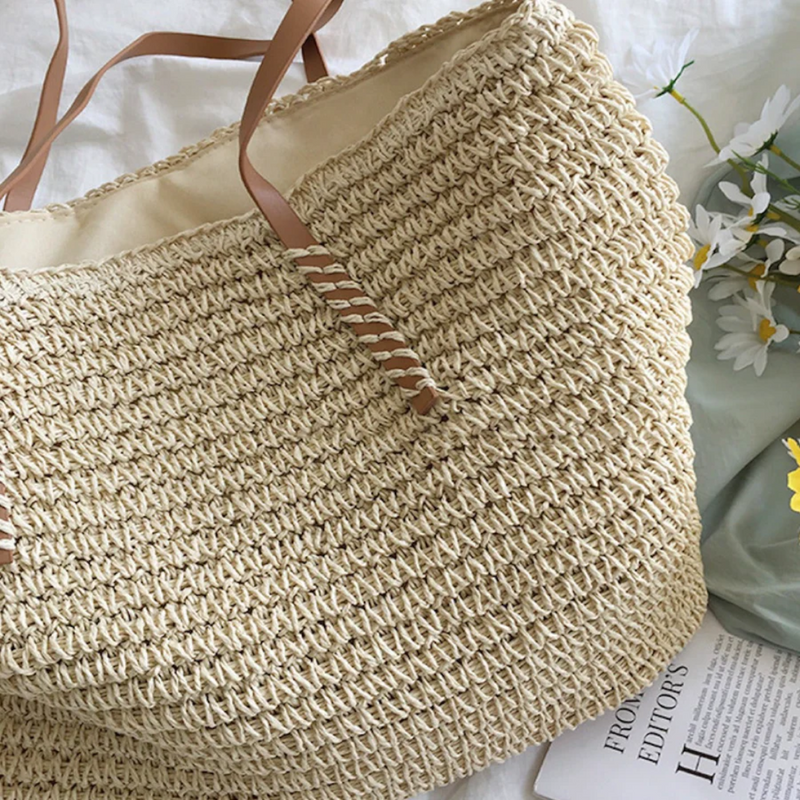 Gewebte Strandtasche aus Stroh - Handgemachte Sommertasche-Luzern Mode