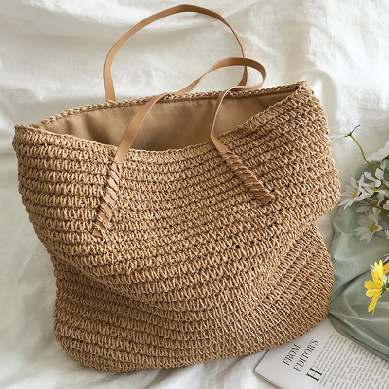 Gewebte Strandtasche aus Stroh - Handgemachte Sommertasche-Luzern Mode