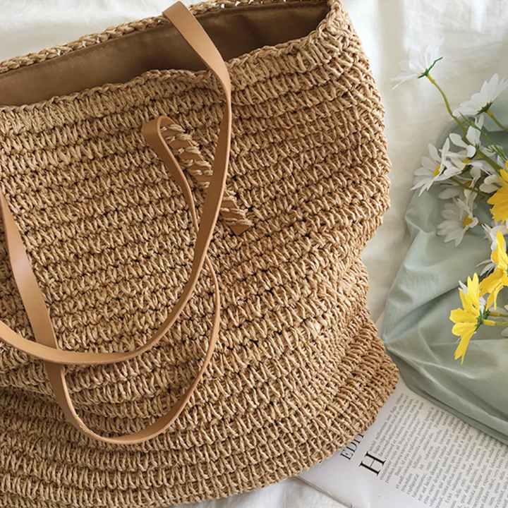 Gewebte Strandtasche aus Stroh - Handgemachte Sommertasche-Luzern Mode