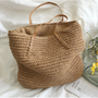 Gewebte Strandtasche aus Stroh - Handgemachte Sommertasche-Braun-Luzern Mode
