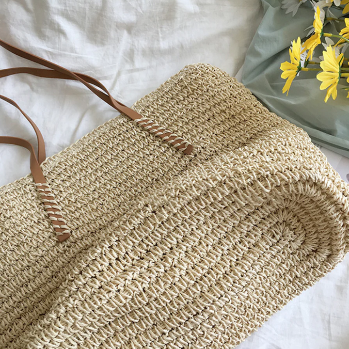 Gewebte Strandtasche aus Stroh - Handgemachte Sommertasche-Luzern Mode