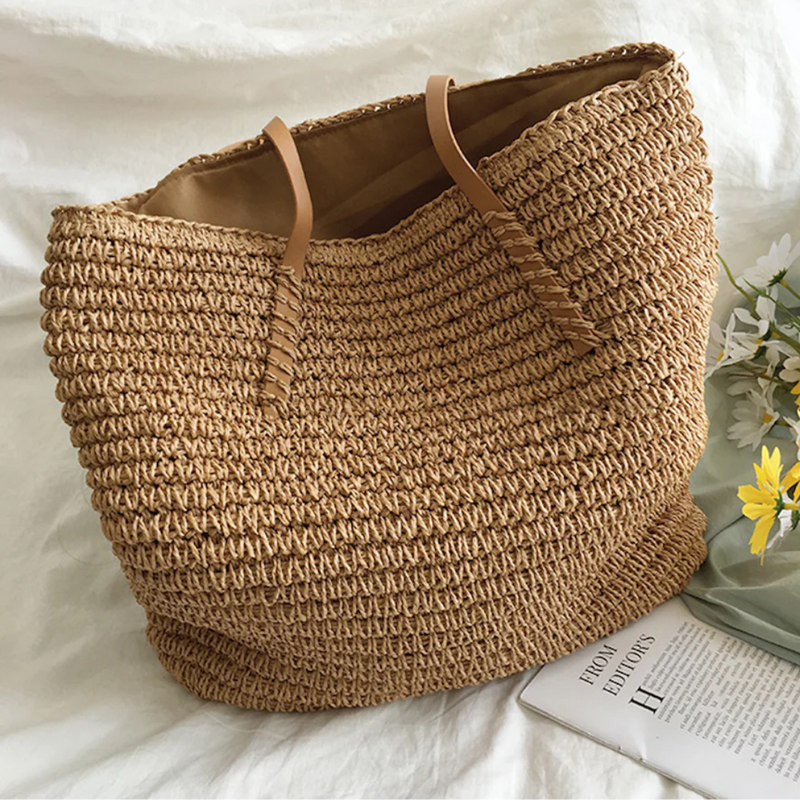 Gewebte Strandtasche aus Stroh - Handgemachte Sommertasche-Luzern Mode