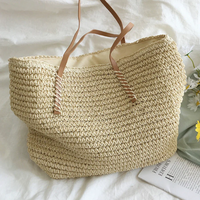 Gewebte Strandtasche aus Stroh - Handgemachte Sommertasche-Weiß-Luzern Mode
