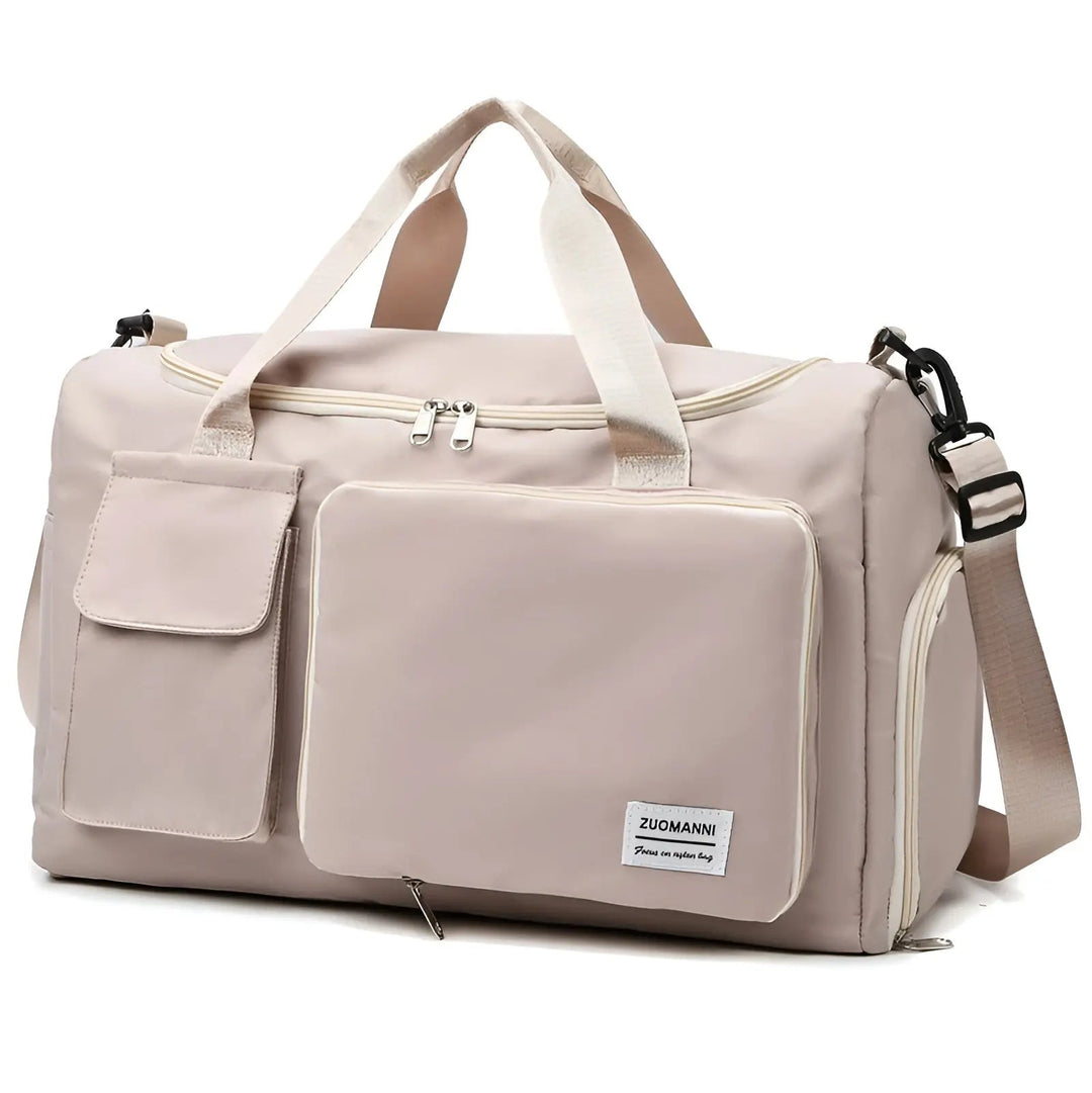 Wasserdichte Reisetasche mit Schuhfach und Schultergurt-Beige-Luzern Mode