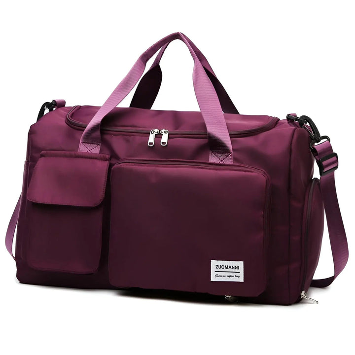 Wasserdichte Reisetasche mit Schuhfach und Schultergurt-Bordeauxrot-Luzern Mode