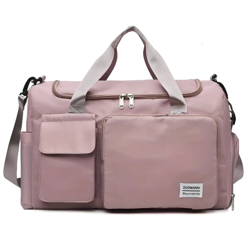 Wasserdichte Reisetasche mit Schuhfach und Schultergurt-Dunkelrosa-Luzern Mode