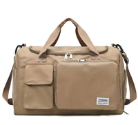 Wasserdichte Reisetasche mit Schuhfach und Schultergurt-Khaki-Luzern Mode