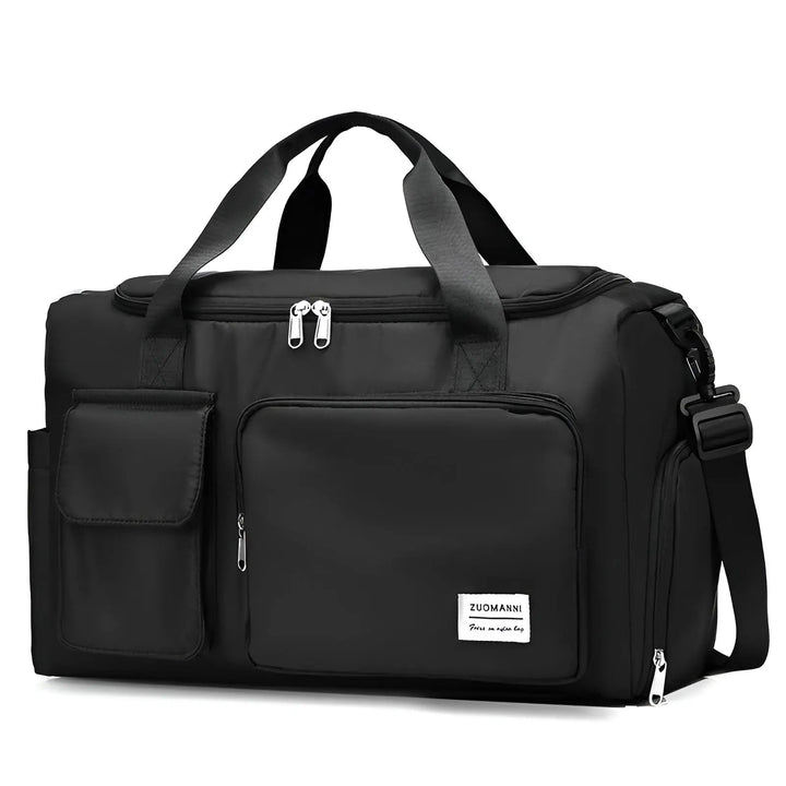 Wasserdichte Reisetasche mit Schuhfach und Schultergurt-Schwarz-Luzern Mode