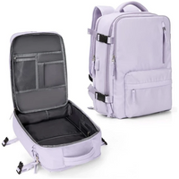 Reiserucksack mit Laptopfach und USB-Anschluss, 40L-Lila-Luzern Mode