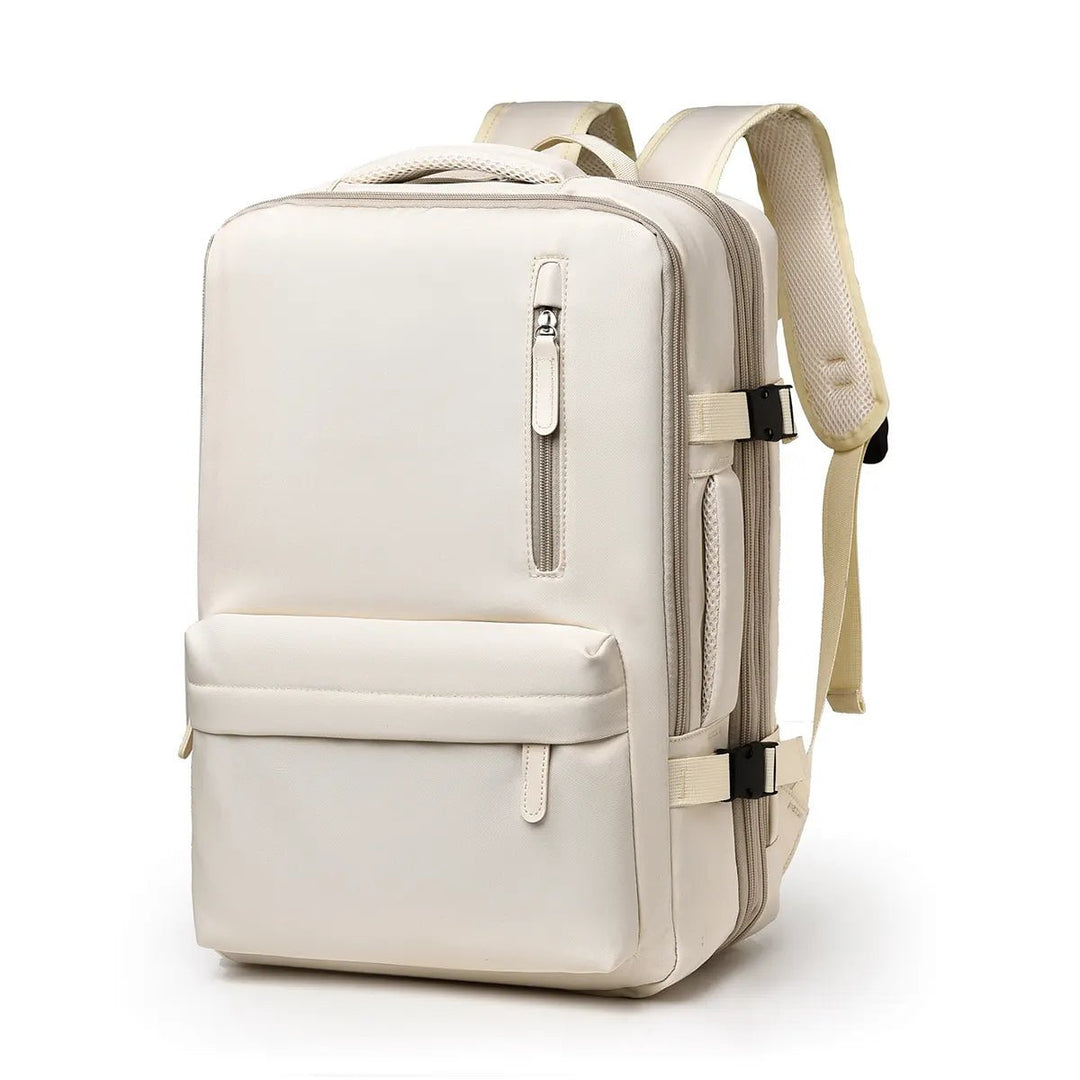 Reiserucksack mit Laptopfach und USB-Anschluss, 40L-Weiß-Luzern Mode