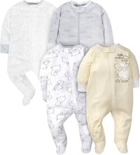 Baby Schlafanzug Set - 4er Pack, Unisex, Baumwolle, 0-12M-D-0-3 Monate-Luzern Mode