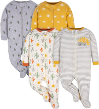 Baby Schlafanzug Set - 4er Pack, Unisex, Baumwolle, 0-12M-E-0-3 Monate-Luzern Mode