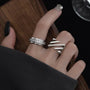 Gedrehter Ring | Mehrschichtig Silber Gold Langlebig Modern Einzigartig Stilvoll-Silber-5-Luzern Mode