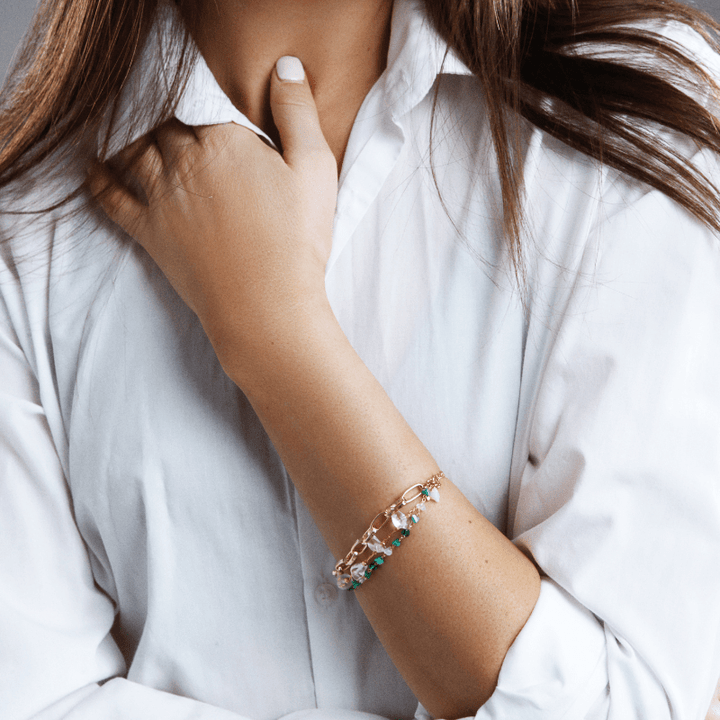 Geschichtetes Armband | Türkis | Opal | Gold | Stilvoll | Langlebig | Vielseitig-Luzern Mode