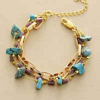 Geschichtetes Armband | Türkis | Opal | Gold | Stilvoll | Langlebig | Vielseitig-Türkis-Luzern Mode