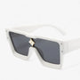 Sonnenbrille | Punk | Gespiegelt | Eckig | Unisex | UV400 Schutz-Weiß Grau-Luzern Mode